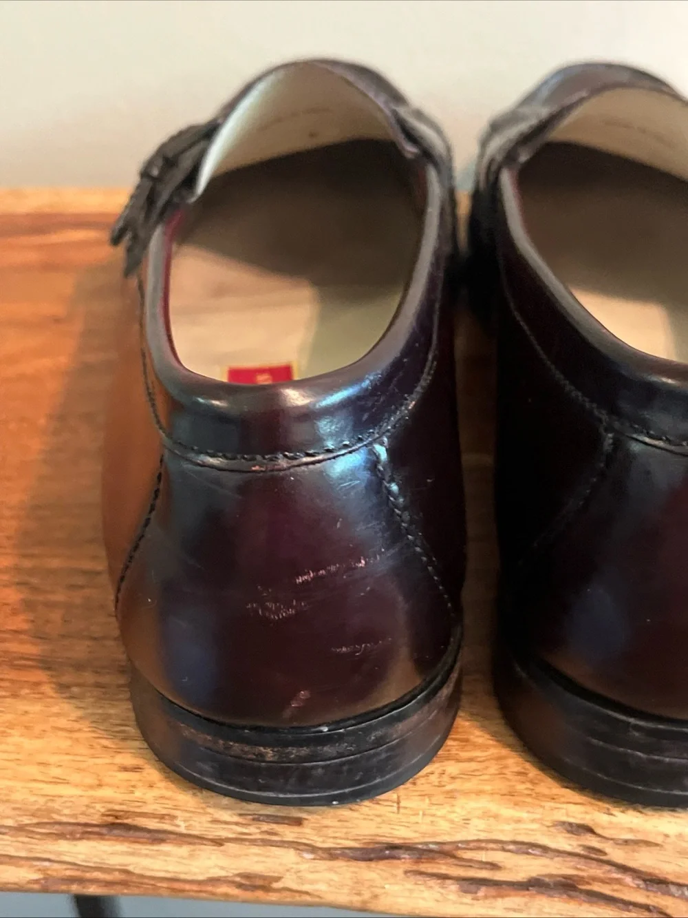 COLE HAAN BURGUNDY LEATHER KILTY BUCKLE LOAFERS SLIP ON SHOES MENS 11.5